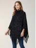 Knitted Poncho W/ Buttons and Sequins Knitted Poncho W/ Buttons and Sequins